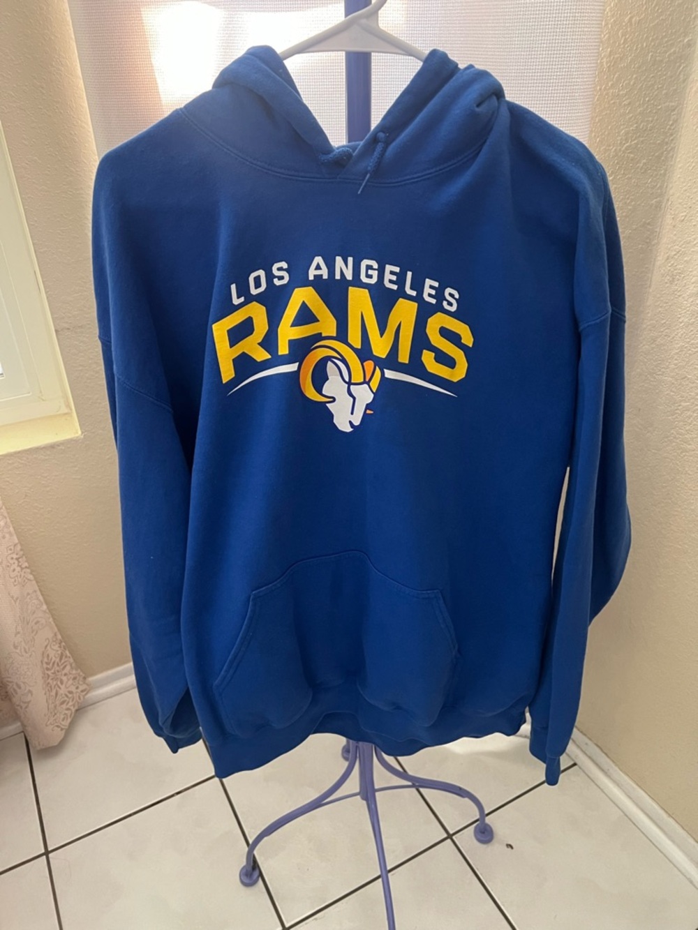 NFL Los Angeles Rams Royal Blue Hoodie with Yellow Logo